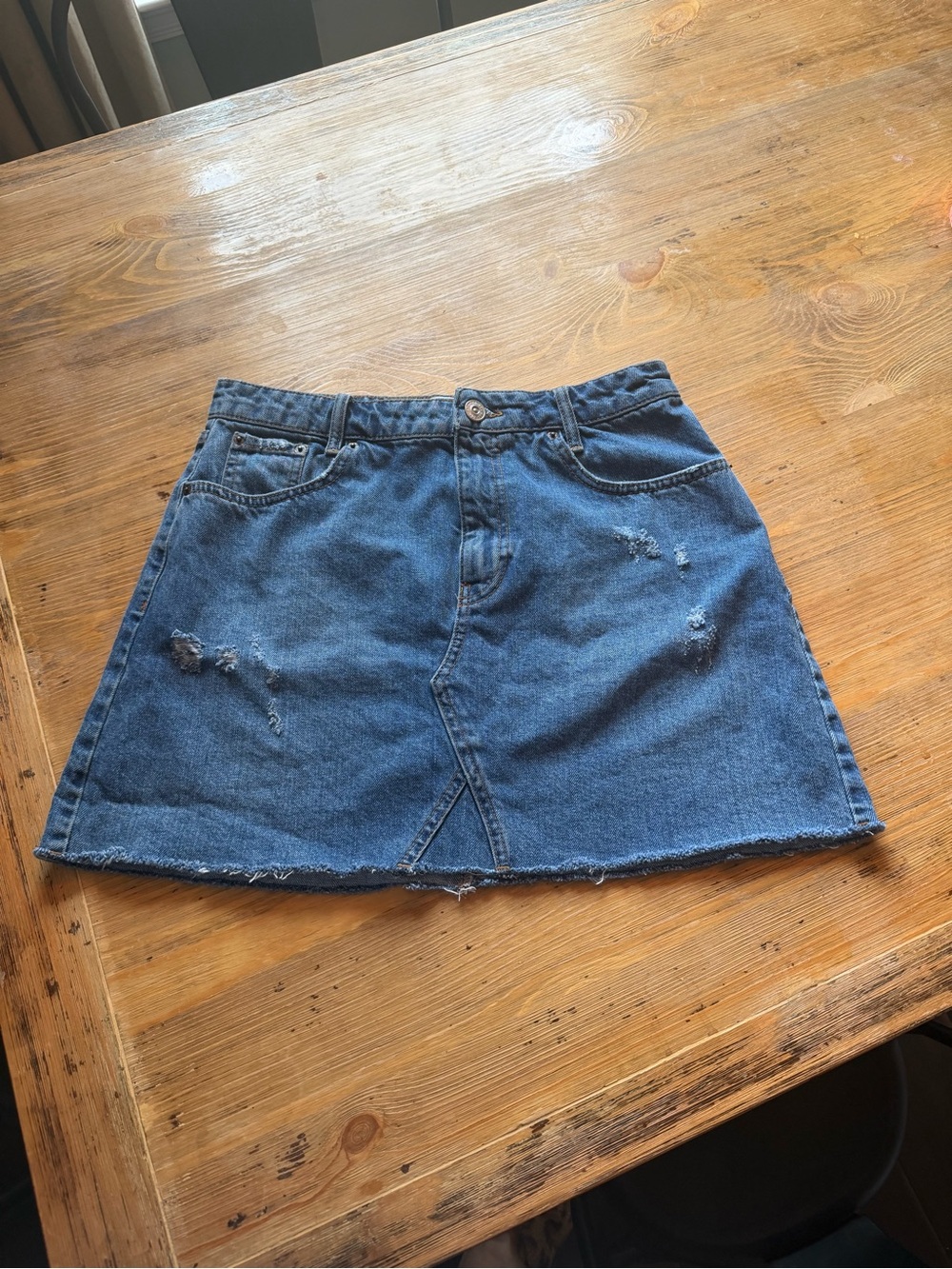 BDG Urban Outfitters Distressed Denim Mini Skirt Raw Hem Y2K Size L